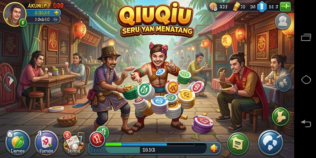 Tampilan gameplay QiuQiu yang menarik dan kompetitif di AKUNJP.