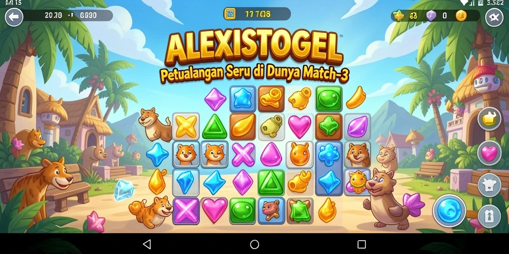 Tampilan gameplay ALEXISTOGEL yang penuh warna dan seru.