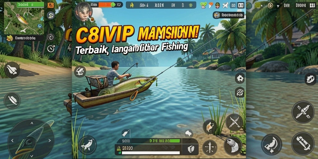 Screenshot C8VIP menampilkan aksi memancing yang menegangkan dan grafis yang memukau.