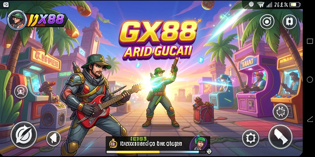 Screenshot GX88 menampilkan aksi seru dalam permainan Arcade.
