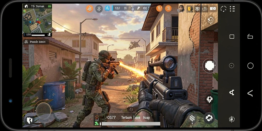 Screenshot gameplay JOS77 yang menunjukkan aksi pertempuran intens.