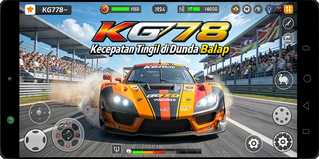Tampilan gameplay KG778 yang intens dan mendebarkan saat balapan.