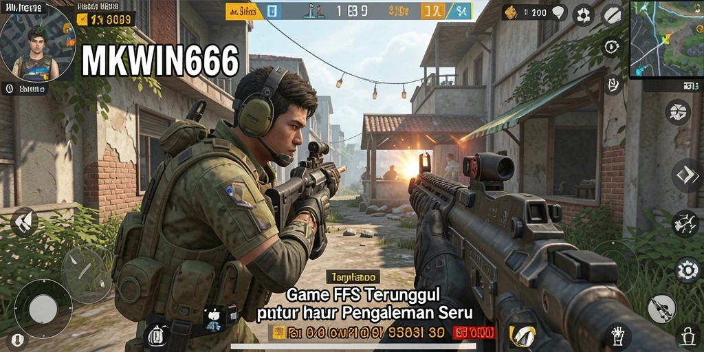Screenshot saat pertempuran intens dalam MKWIN666.