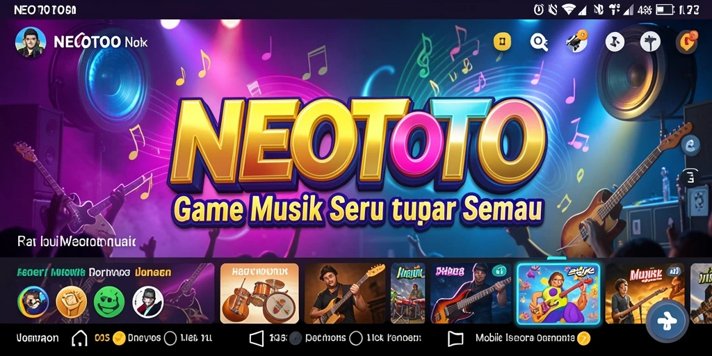 Tampilan permainan NEOTOTO yang menarik dengan nuansa musik.