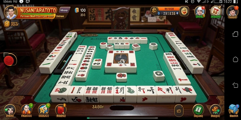 Tampilan gameplay NUSANTARATOTO yang menarik dengan elemen Mahjong.