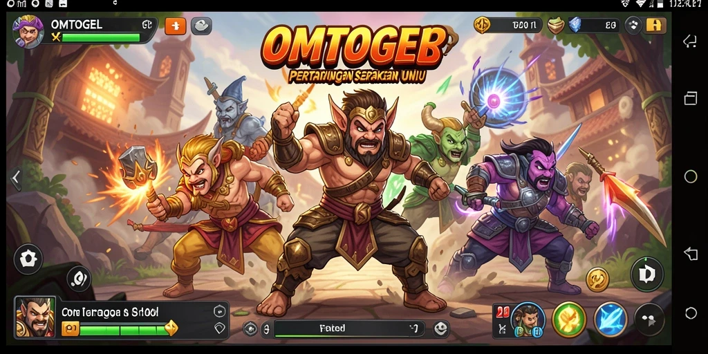 Tangkapan layar menunjukkan momen pertarungan intens dalam OMTOGEL.