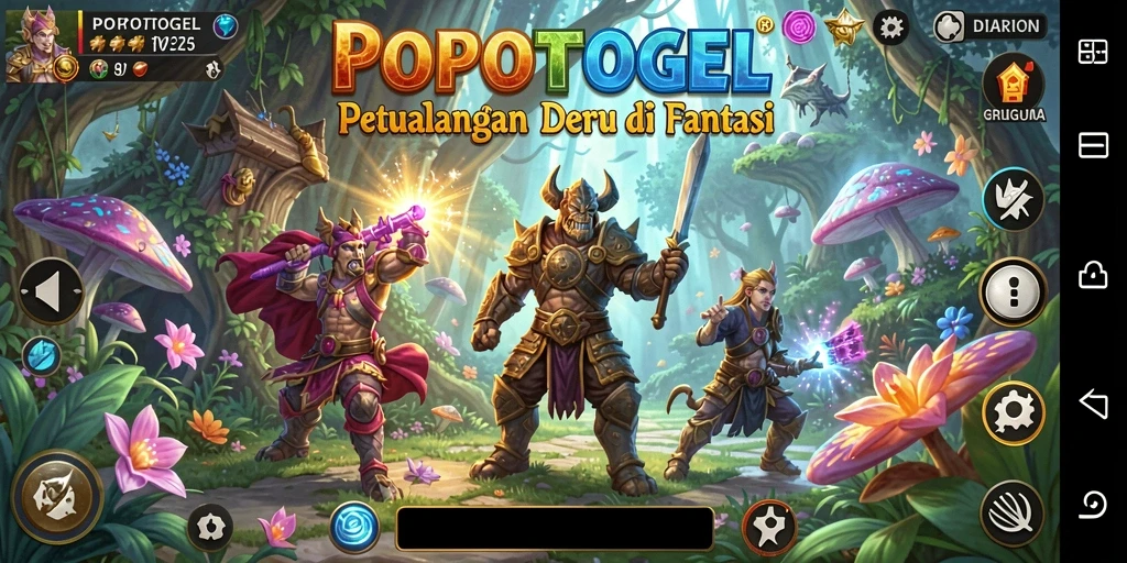 Tangkapan layar menunjukkan aksi pertempuran seru dalam RPG.