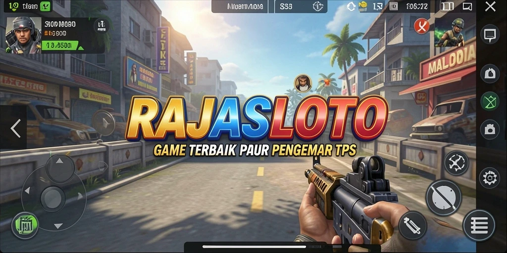 Screenshot RAJASLOTO menampilkan gameplay TPS yang mendebarkan.
