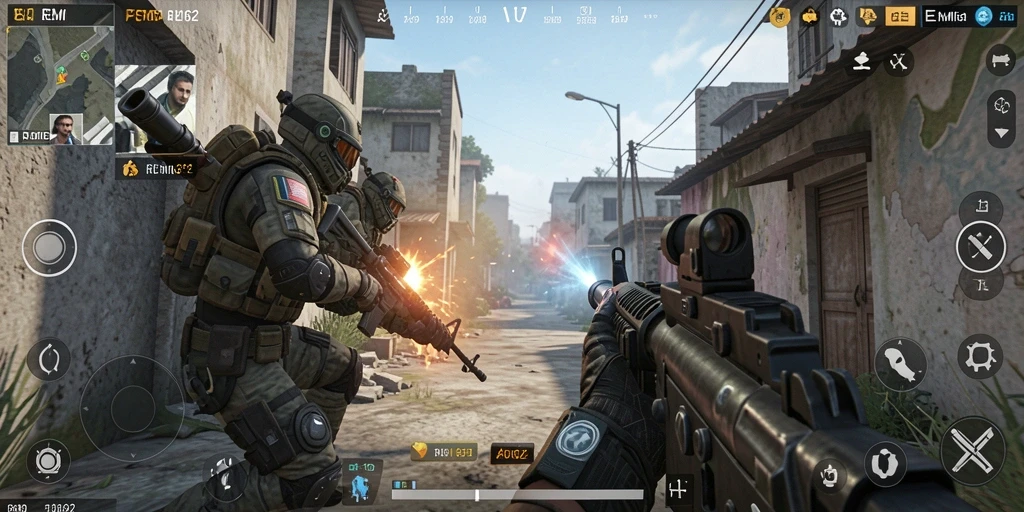 Tangkapan layar utama REMI62 menunjukkan intensitas aksi dalam permainan FPS.