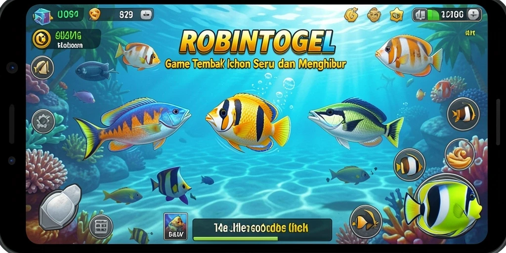 Tampilan gameplay Tembak Ikan yang menarik di ROBINTOGEL.