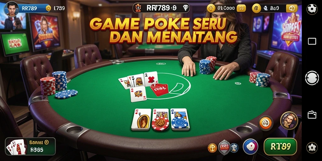 Screenshot gameplay RR789 yang menampilkan momen epik poker.